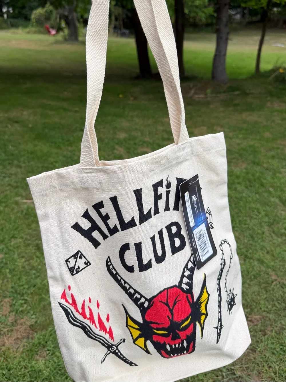 Stranger Things Hellfire Club Canvas Tote Bag Netflix NWT